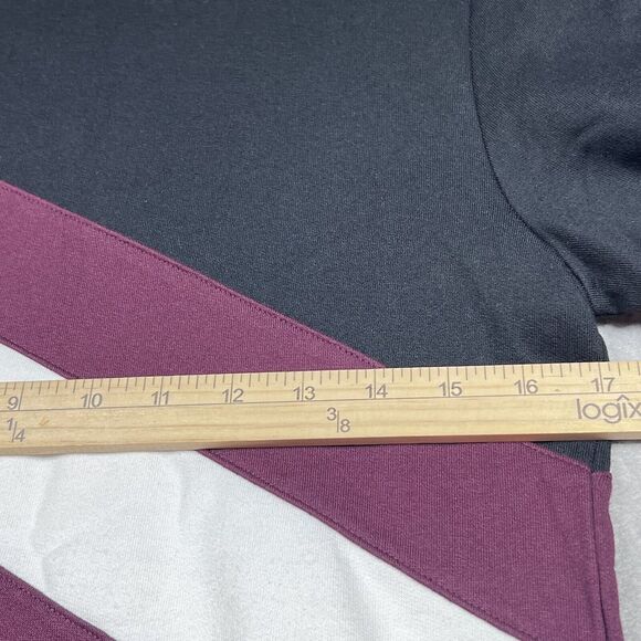 INC Sweatshirt Mens Size X-Small Black Burgundy Colorblock Regular Fit Crewneck - Picture 6 of 10